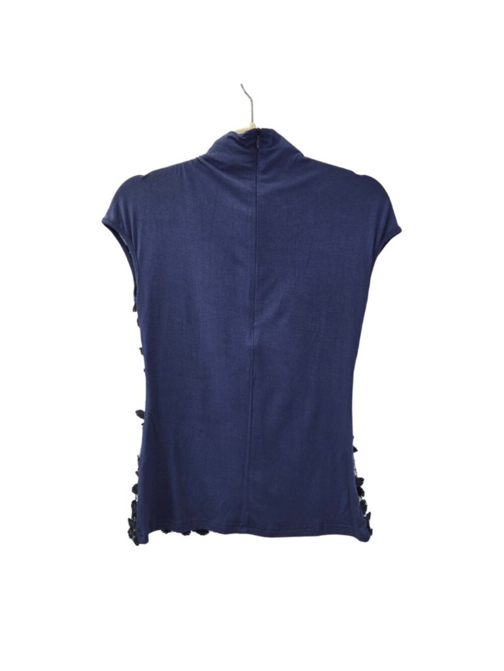 Gracia Floral Lace Overlay Mock Neck Sleeveless Mixed Media Top Size Small - Picture 2 of 5